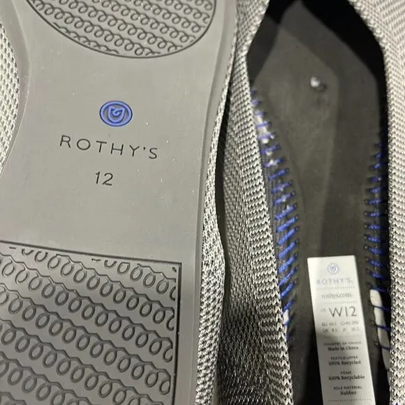 Rothy’s charcoal gray round toe size 12 flat woman’s shoes