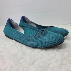 Rothy's Flat Shoes Round Toe Emerald Green Women's Size 10.5 Ballet Flat Retired