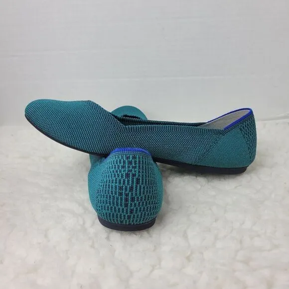 Rothy's Flat Shoes Round Toe Emerald Green Women's Size 10.5 Ballet Flat Retired