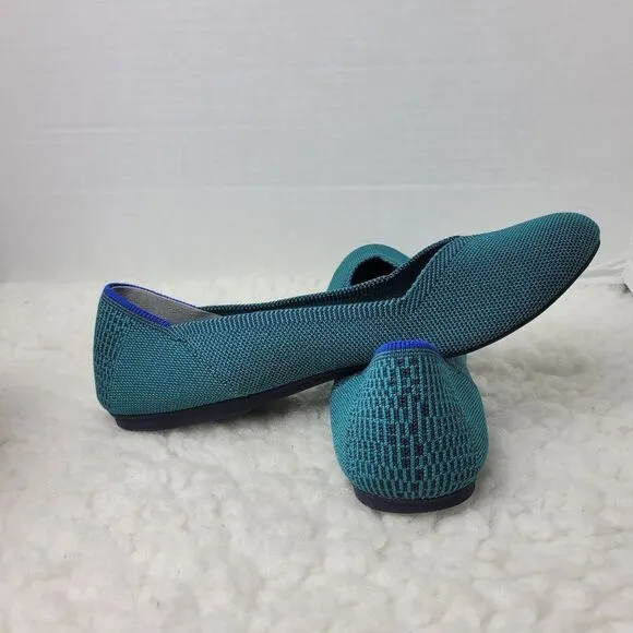 Rothy's Flat Shoes Round Toe Emerald Green Women's Size 10.5 Ballet Flat Retired