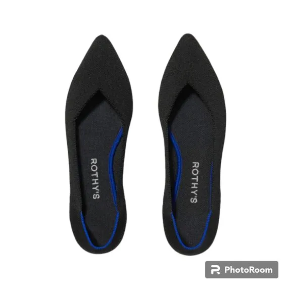 Rothy's NWOB The Point Flat Black sz 8
