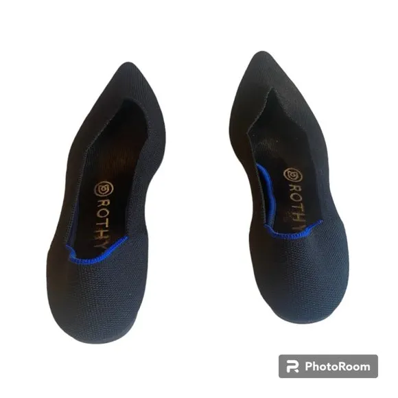 Rothy's NWOB The Point Flat Black sz 8