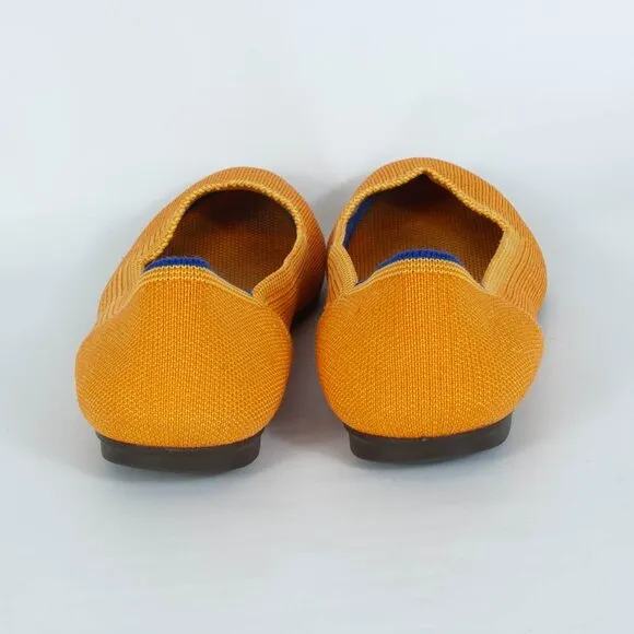 Rothy's Round Toe Knit Slip On Flat Marigold Yellow Womens Size 8.5