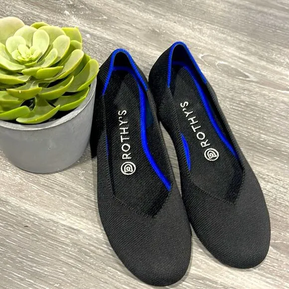 Rothy’s round toe size 7 black womans flat shoes