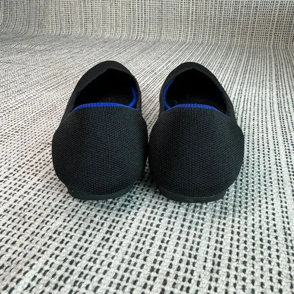 Rothy's The Flat Black Solid Textile Ballet Comfort Shoes Women’s US W8.5