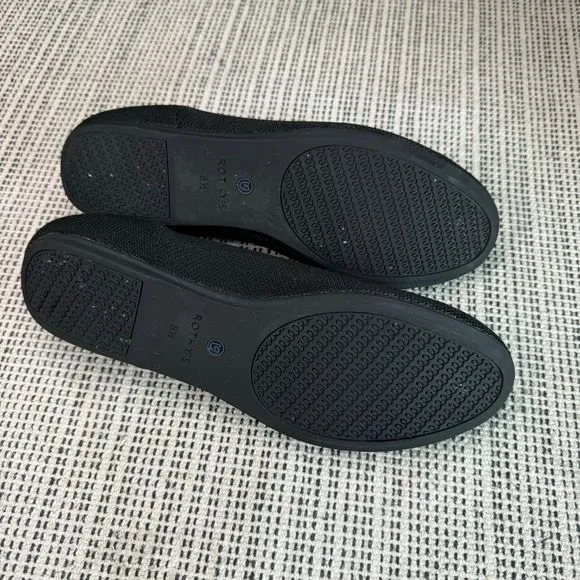 Rothy's The Flat Black Solid Textile Ballet Comfort Shoes Women’s US W8.5