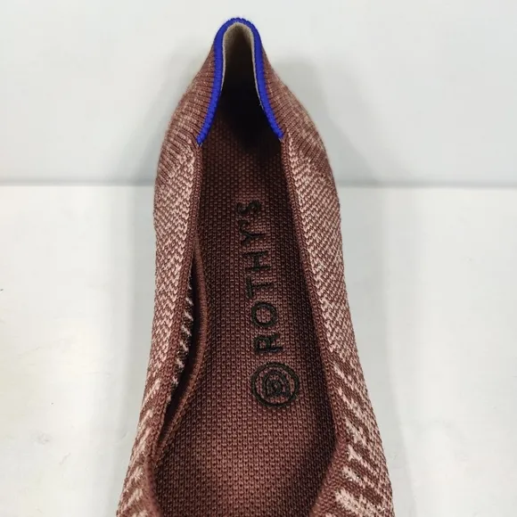 ROTHY'S The Flat Desert Metallic Round Toe Ballet Flats Black Womens Size 6