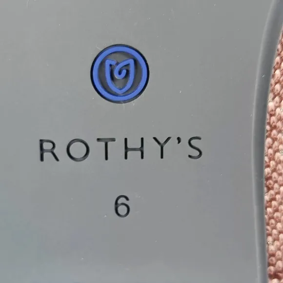 ROTHY'S The Flat Desert Metallic Round Toe Ballet Flats Black Womens Size 6