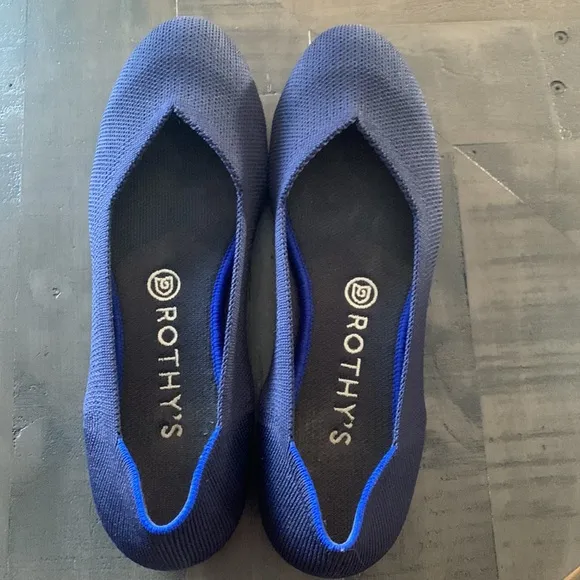 Rothy’s The Flat navy blue shoes 8