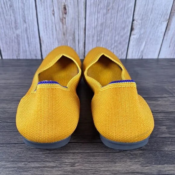Rothy's The Flat Slip On Ballet Flat Round Toe Marigold Women's Sz 9 Lemon Drop
