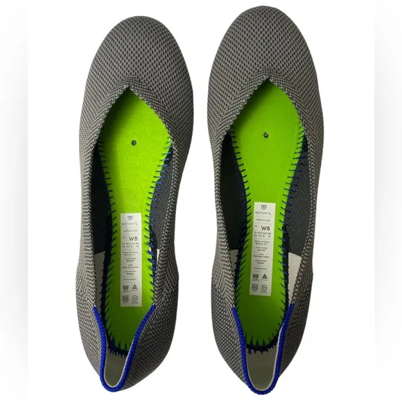 Rothy’s The Flat Slip On Round Toe In Charcoal Size 8