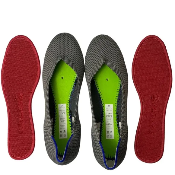 Rothy’s The Flat Slip On Round Toe In Charcoal Size 8