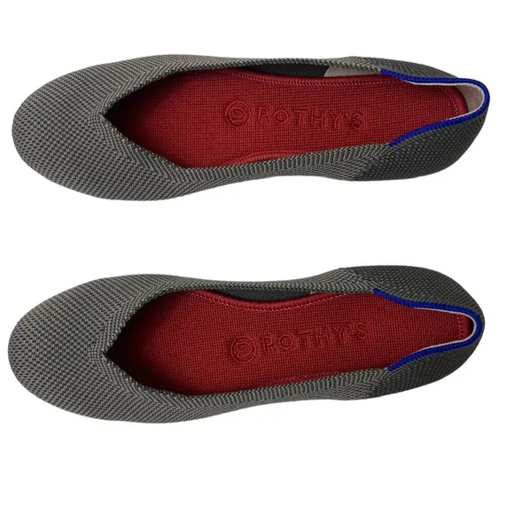 Rothy’s The Flat Slip On Round Toe In Charcoal Size 8