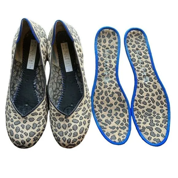 Rothy's The Flat Womens 11 Ballet Flats Shoes Round Toe Cheetah Leopard Print