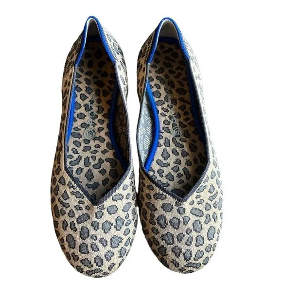 Rothy's The Flat Womens 11 Ballet Flats Shoes Round Toe Cheetah Leopard Print