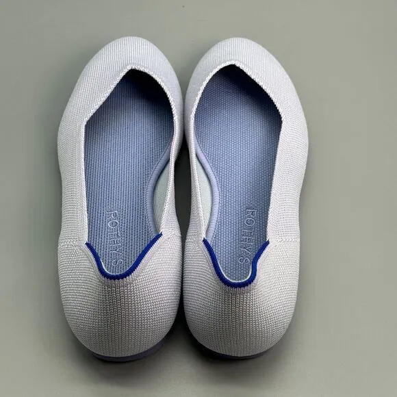 Rothy's The Flat Women's 9.5 Blue Purple Pale Slip Round Toe Comfort Ballet Shoe