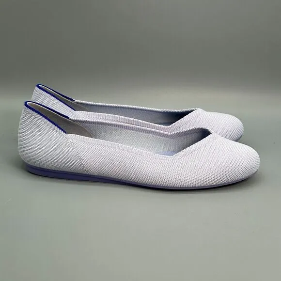 Rothy's The Flat Women's 9.5 Blue Purple Pale Slip Round Toe Comfort Ballet Shoe