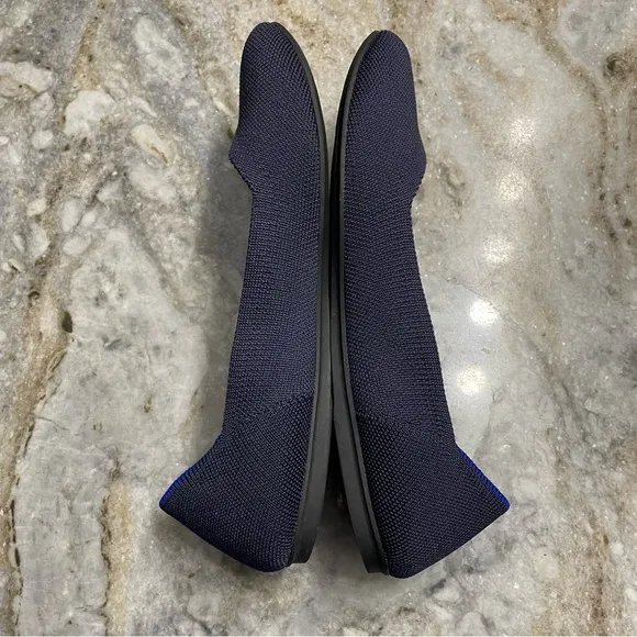 Rothys The Flat Women's Navy Blue Round Toe Slip on Flat Shoes