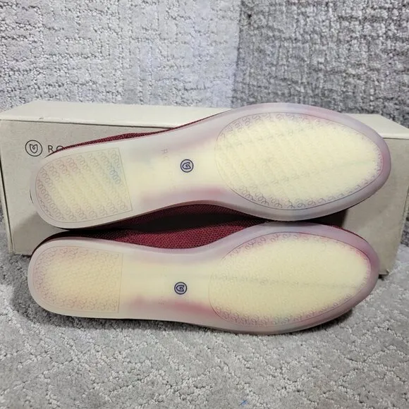 Rothy’s The Loafer Women's Size 8.5 Burgundy Garnet Reflective Stripe Flat Shoes
