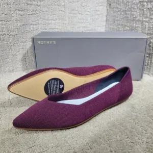 Rothy's The Merino Aubergine Purple Pointed Flat Shoes Women's Multiple Sizes
