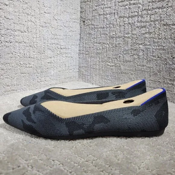 Rothy’s The Point Women's Size 7 US Grey Camo Pointed Toe  Slip on Flat Shoes