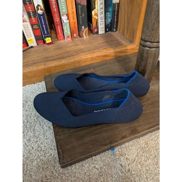 Rothy’s The Flat Slip On Shoes Maritime Navy Blue Woman's Size 7 Round Toe