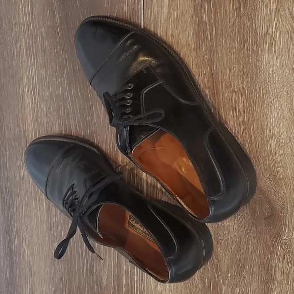 Salvatore‎ Ferragamo Cap Toe Black Oxford Shoes Men's 7 1/2 7.5 2E