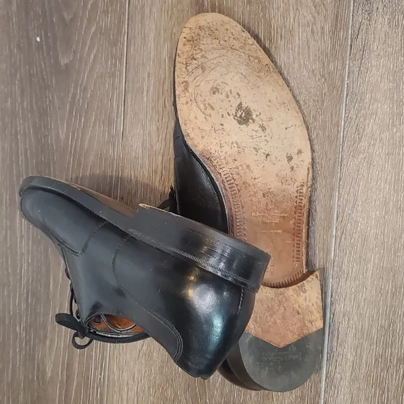 Salvatore‎ Ferragamo Cap Toe Black Oxford Shoes Men's 7 1/2 7.5 2E