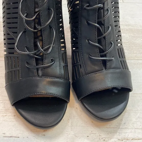 Sam Edelman Black Napa Rocco Peep Toe Shoes