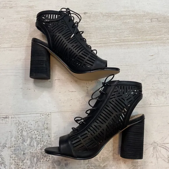 Sam Edelman Black Napa Rocco Peep Toe Shoes