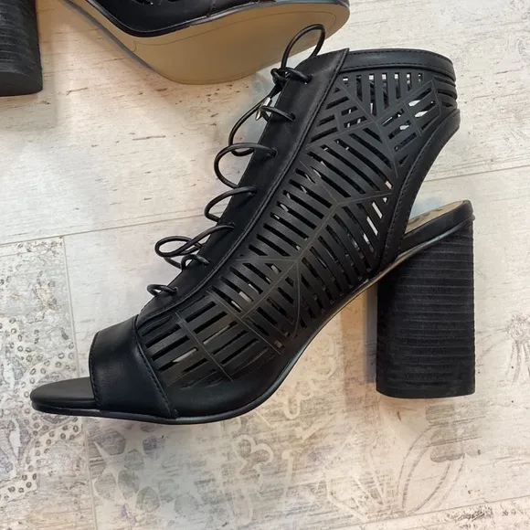 Sam Edelman Black Napa Rocco Peep Toe Shoes