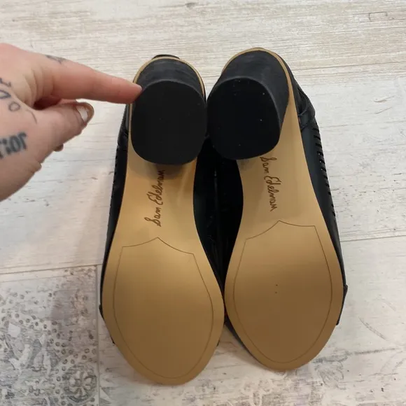Sam Edelman Black Napa Rocco Peep Toe Shoes
