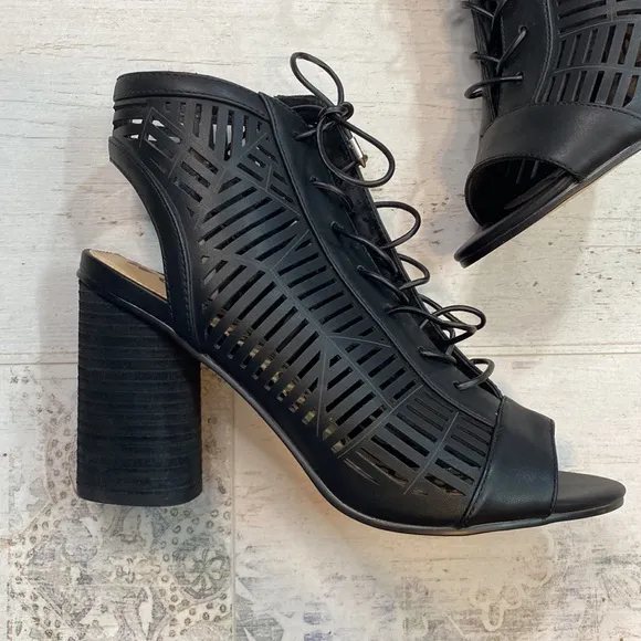 Sam Edelman Black Napa Rocco Peep Toe Shoes