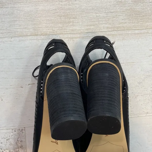 Sam Edelman Black Napa Rocco Peep Toe Shoes