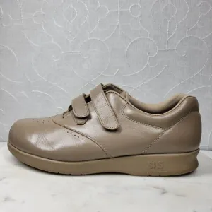 SAS Me Too Leather Sneakers Womens 9 WIDE Mocha EZ Straps Walking Comfort Shoes