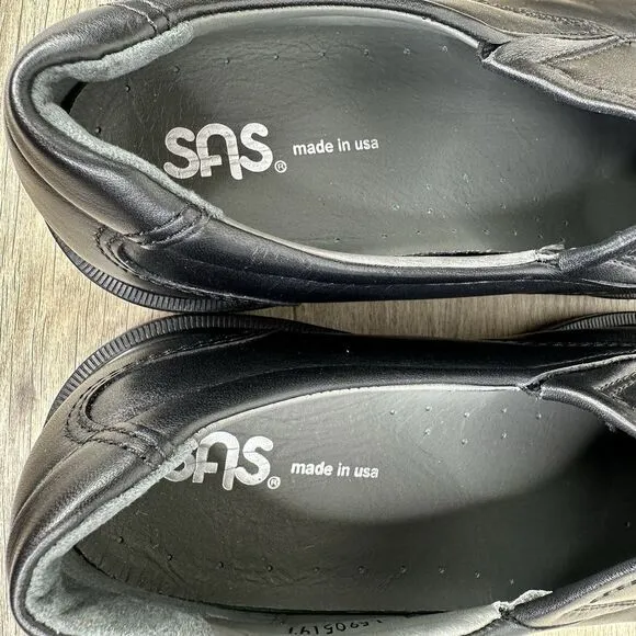 SAS Men's Shoes Diplomat Black Leather Loafer Size 12WW Comfort Made in USA Wide