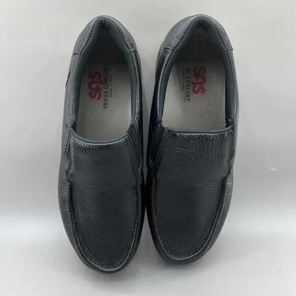 SAS Side Gore Slip On Walking Loafers Men's 12 M Black Orthopedic Comfort Shoes