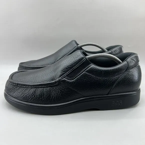 SAS Side Gore Slip On Walking Loafers Men's 12 M Black Orthopedic Comfort Shoes