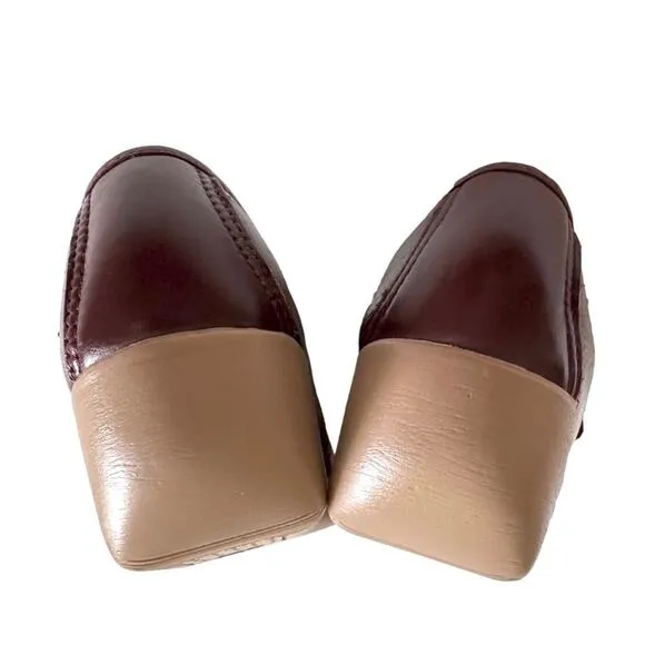 SAS Siesta Loafer Shoe Burgundy Leather Lace Up Hand Sewn Moccasin Shoe Size 6.5