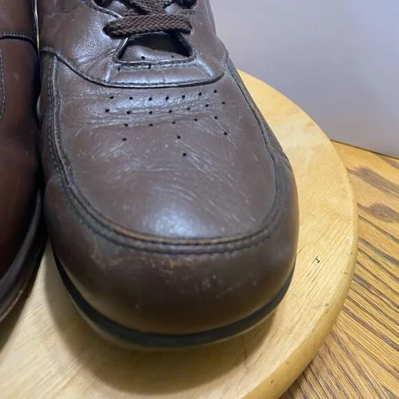 SAS Time Out Brown Leather Tripad Comfort Diabetic Walking Oxfords Men's Sz 10