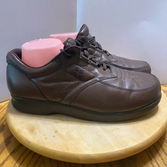 SAS Time Out Brown Leather Tripad Comfort Diabetic Walking Oxfords Men's Sz 10