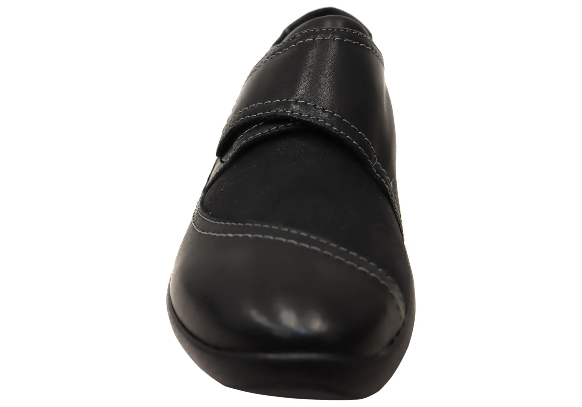 Scholl Orthaheel Karley Womens Leather Comfort Adjustable Strap Shoes