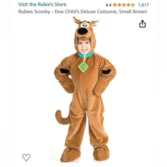 Scooby Doo dog costume. Size small (4/6) 1 piece with hood that shows your face