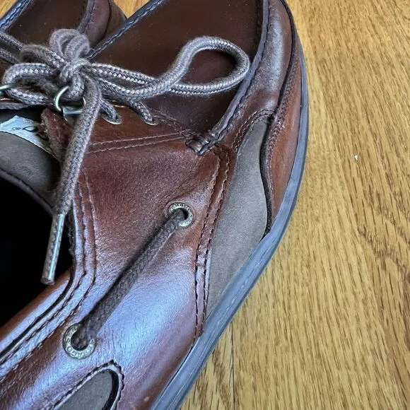 Sebago Dockside Mens Size 15 N Brown Leather Moc Toe Boat Deck Comfort Casual‎