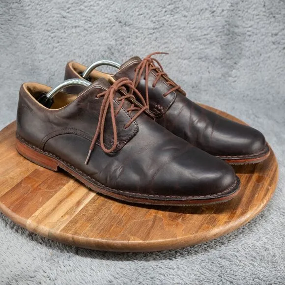 Sebago USA Mens Salem Oxford Size 10.5 D Brown Leather Plain Toe Shoe Vibram