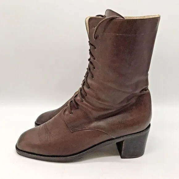 Senso Australian Kid Leather Lace Up Boots Women's 40 Mister Minit Made in Italy