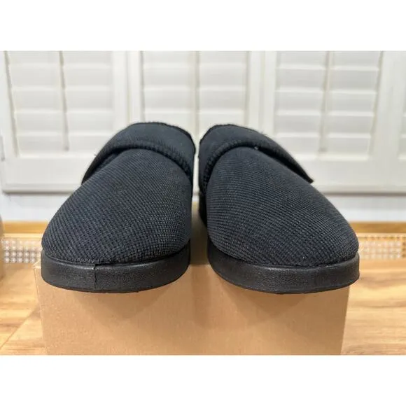 Silververts Unisex Soft Wide Adjustable Black Slippers Size 10 M 12 W NWOB Comfy