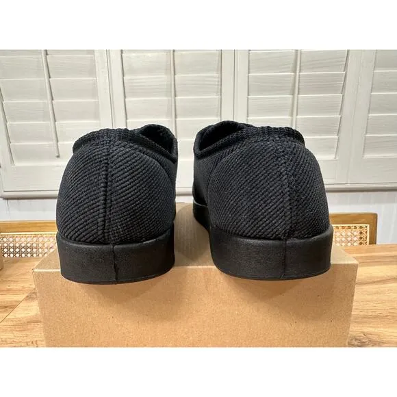 Silververts Unisex Soft Wide Adjustable Black Slippers Size 10 M 12 W NWOB Comfy