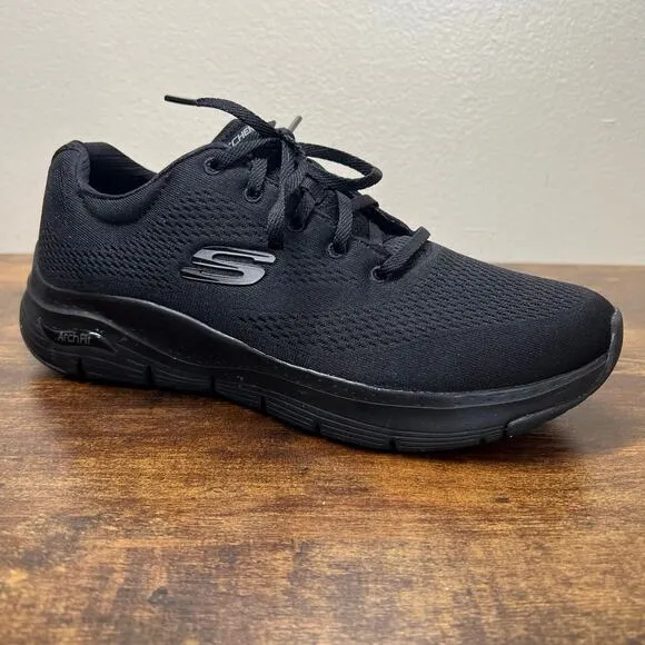 Skechers Arch Fit 2.0 Sneakers 11 Womens Black Big League Running Gym Athletic