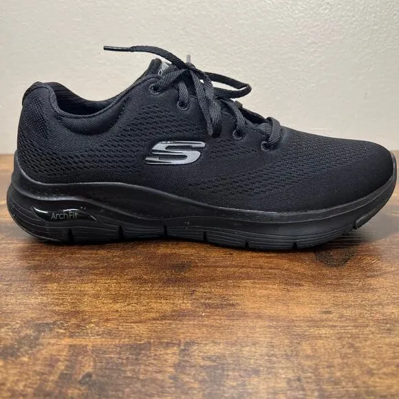 Skechers Arch Fit 2.0 Sneakers 11 Womens Black Big League Running Gym Athletic